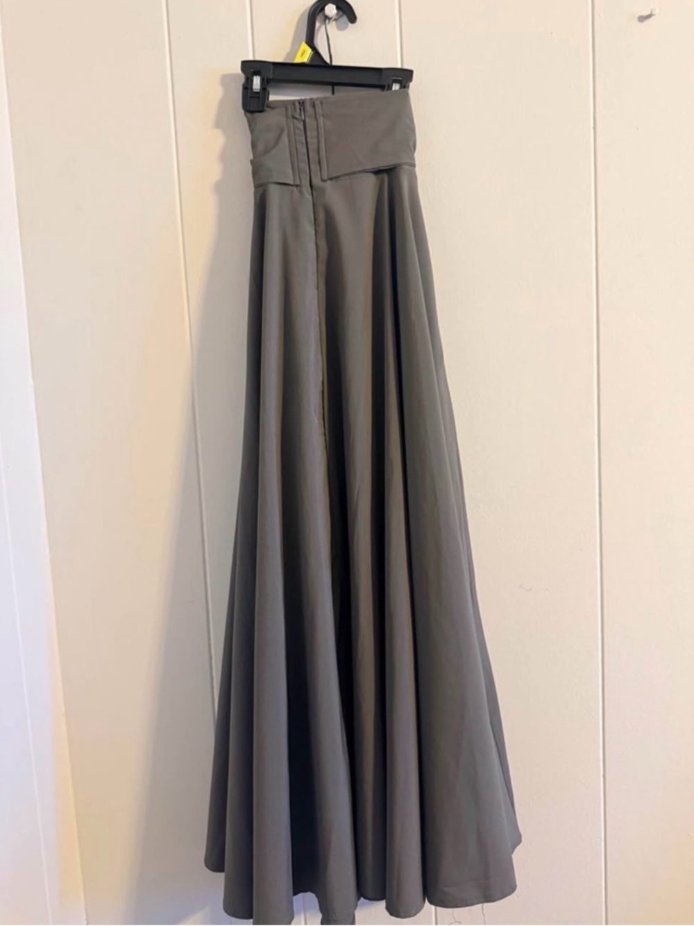 Flowing Full-Length Gray A-Line Maxi Skirt